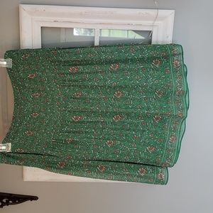 Green Floral Max Studio Skirt